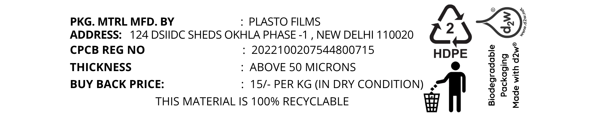 Plasto Films Recycling info